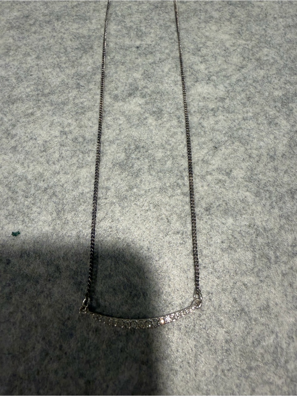Sterling Silver Pavé Bar Necklace - Silver